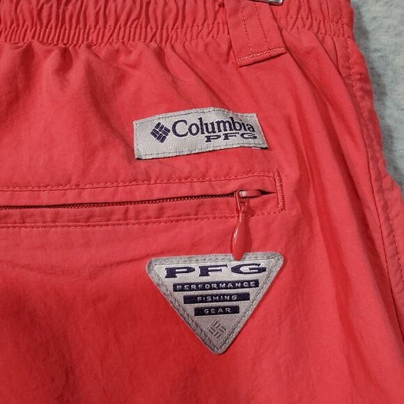 Columbia Shorts Men Pink Medium Water Backcast III Outdoor Trunks PFG Omni Shade - Picture 6 of 8